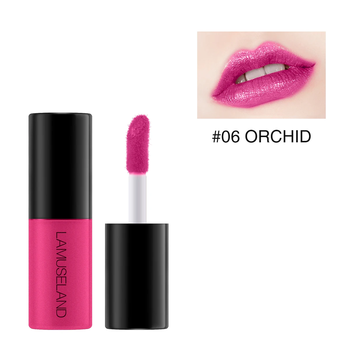 06 ORCHID Водостойкая Матовая жидкая мини-помада, легко носить с собой, 12 цветов, блеск для губ, 3,5 г, Макияж для губ, бренд LAMUSELAND# L18L11 - Цвет: 06 ORCHID