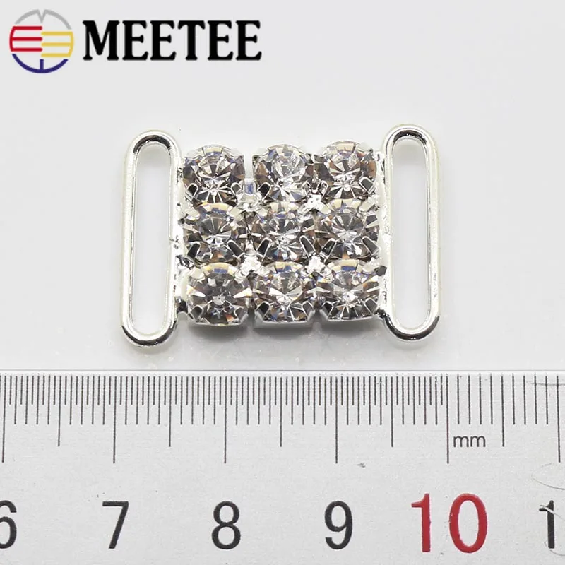 Meetee 10 шт 26/16 мм горный хрусталь соединительный элемент для бикини купальник