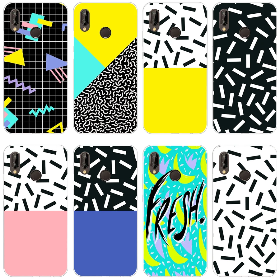 65H Мемфис узор мягкий Силиконовый ТПУ чехол для huawei p 20 lite pro y6 2017 mate 10 lite
