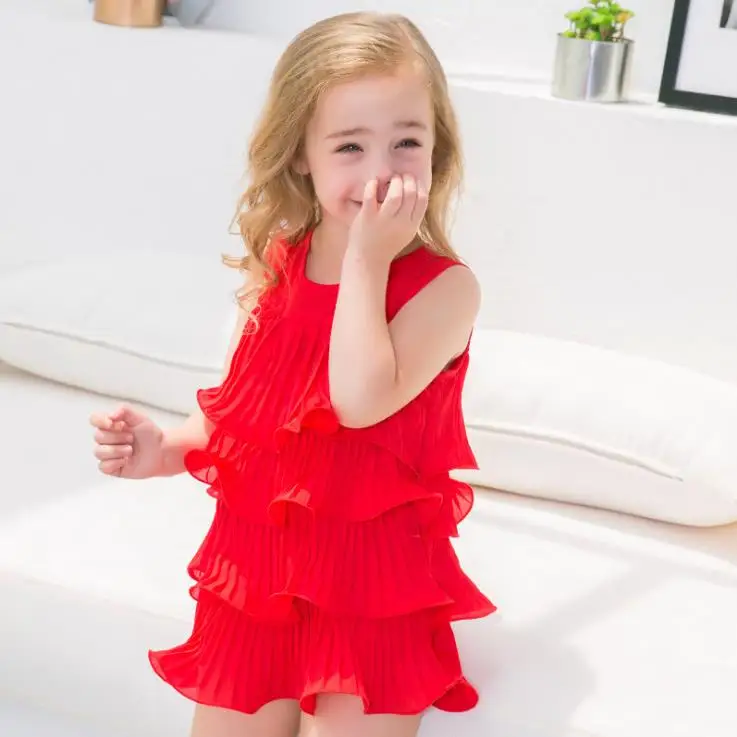 Летнее платье без рукавов для маленьких девочек принцессы на день рождения