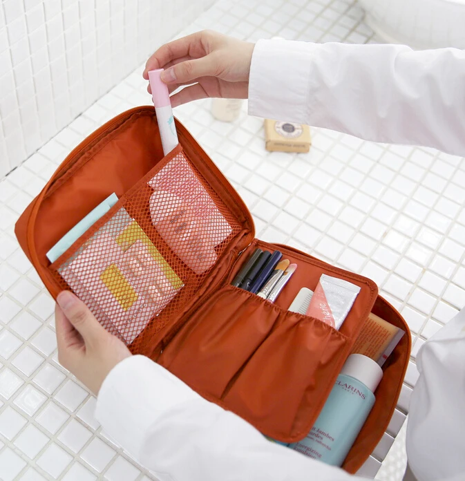 

Nylon Multifunction Makeup Organizer bag Women Cosmetic bag storage Ourdoor Travel Bag Handbag Free shipping 0412