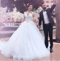new arabic dubai wedding dresses ball gown 2019 long sleeves robe de mariee princesse plus size bridal gowns wedding dress