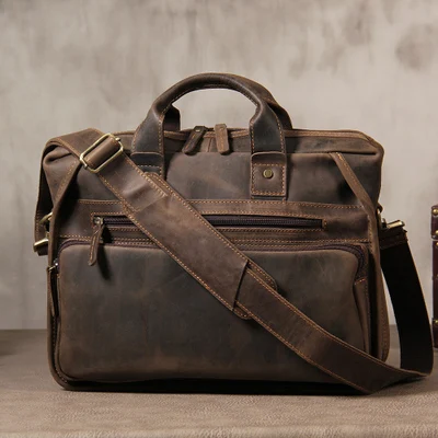 Портфель мужской из воловьей кожи под ноутбук 14 дюймов|Мужские портфели| |