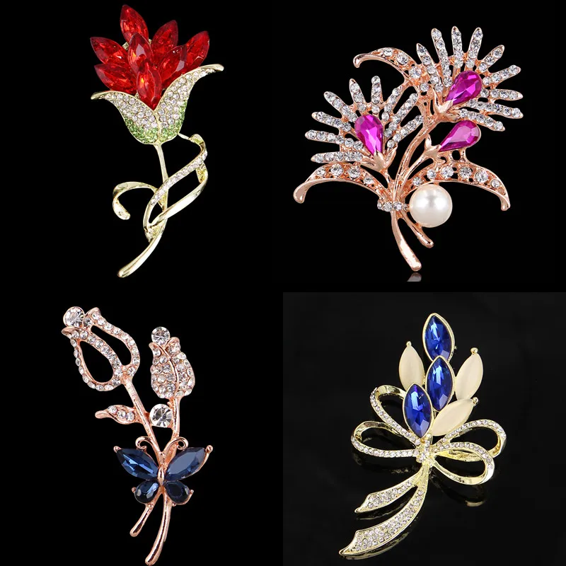 DIEZI мода 4 стиль синий красный цветок броши женский подарок 2019 Новый горный