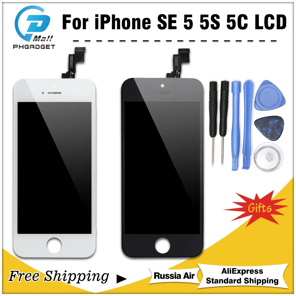 Могут быть отправлены! ЖК экран AAAA для iPhone 5 SE 5C сенсорный дисплей с дигитайзером
