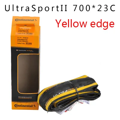 Ultra 23C Yellow 1 шт. Континентальный ультра Спорт II Спорт Гонки 700*23/25C 28c дорожный велосипед шины складные велосипедные шины GRAND SPORT - Цвет: Ultra 23C Yellow