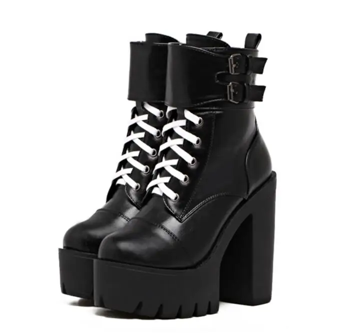 Zapatos Mujer Зимние Модные женские туфли лодочки женская обувь на платформе с пряжкой
