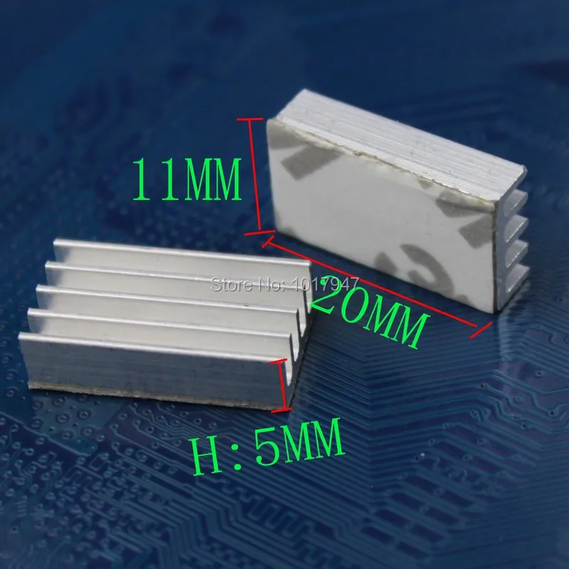 10 шт./партия радиатор Silvr 20x11x5 мм для маршрутизатора IC алюминиевое охлаждающее