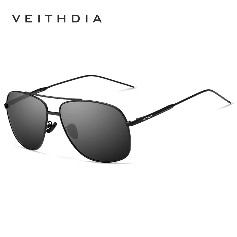 Veithdia с УФ защитой 2019 Нержавеющая сталь солнцезащитные очки Авиатор Для мужчин