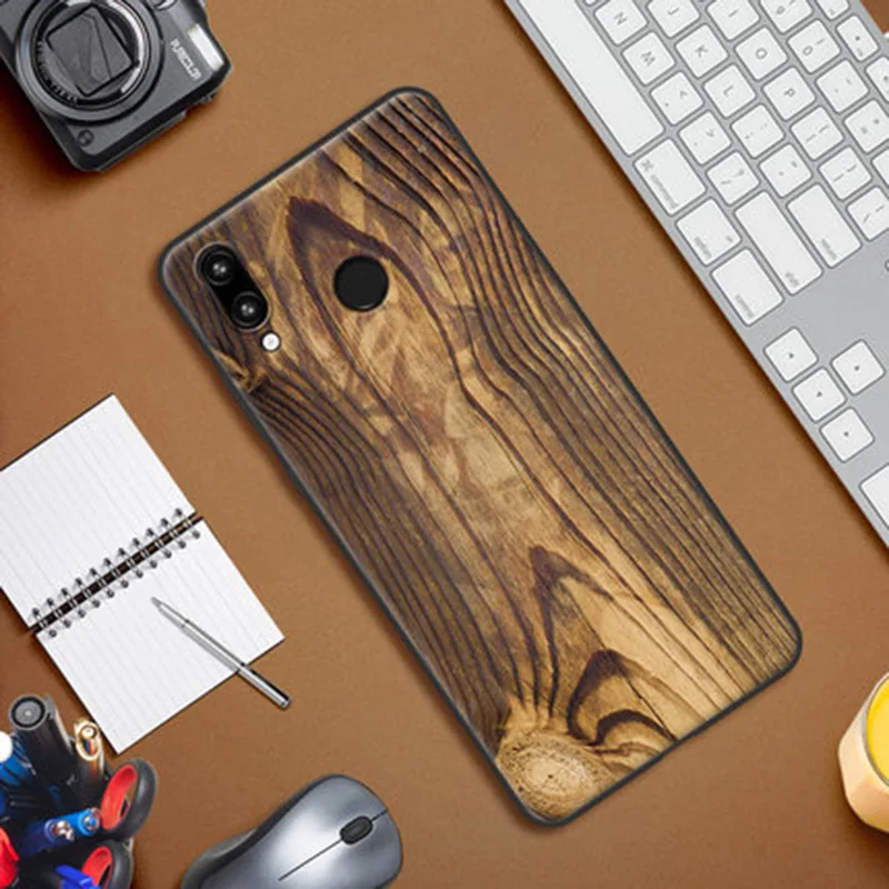 2 шт. чехлы для телефонов с текстурой древесины Huawei P20 lite мягкий чехол накладка