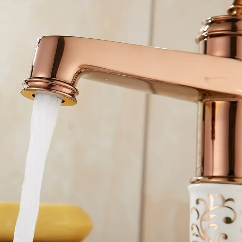COROTO European Style Gold Plating Luxury Bathroom Basin Faucet Single Handle Vanity Sink Mixer Water Tap With Ceramic 8801C |