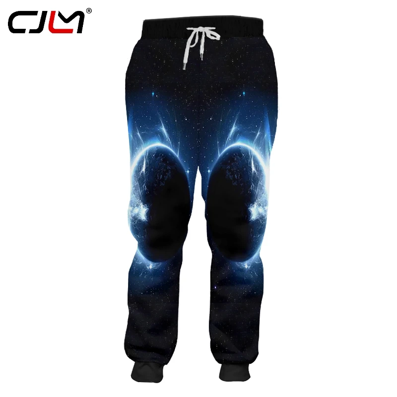 

CJLM унисекс лучшие продажи спортивные штаны человек творческая личность брюки 3D печатные звездное небо врезаться в землю мужские брюки