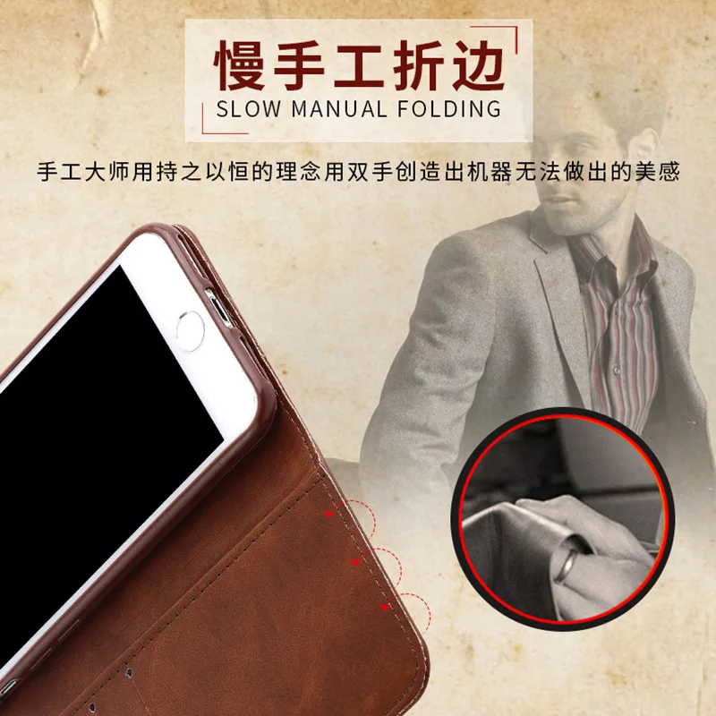 Роскошный кожаный чехол Crazy Horse для iphone X 8 7/6/6 s/5S/5/4S/4 7 plus откидная крышка винтажный