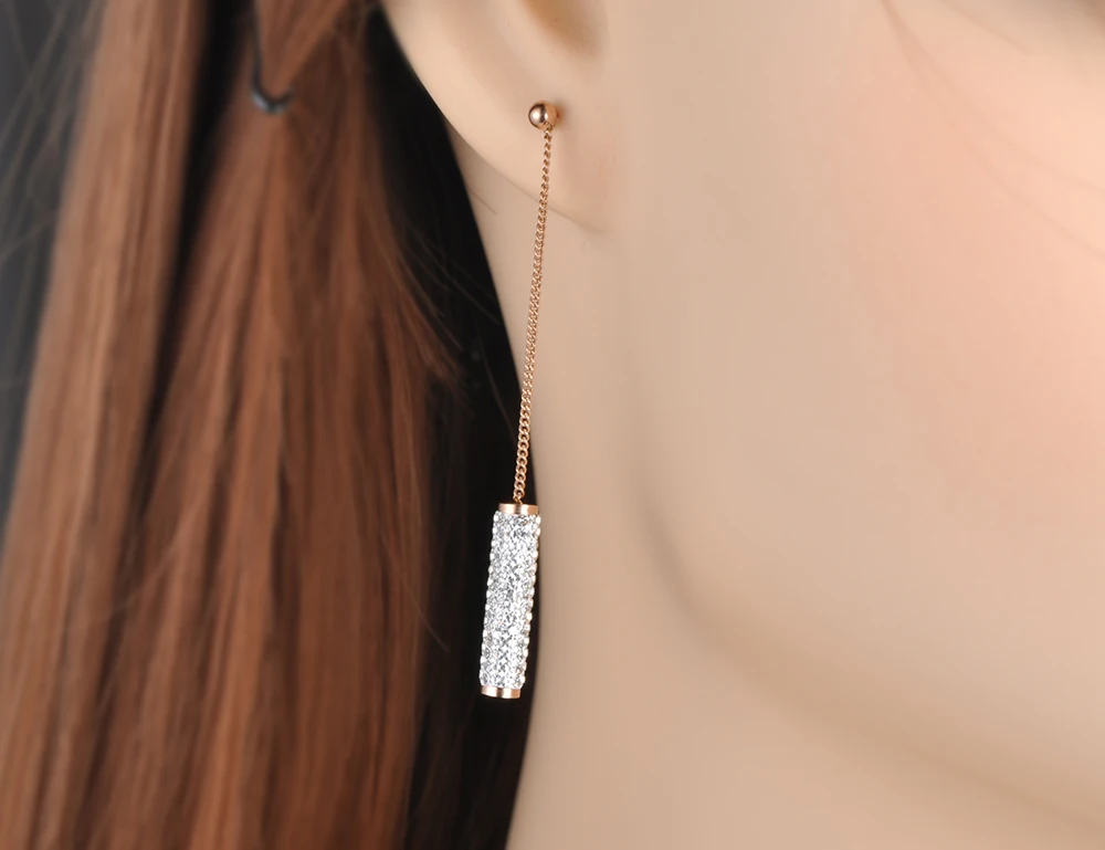Серьги Lokaer из нержавеющей стали с инкрустированными кристаллами женские