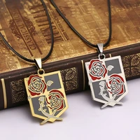 new anime four corps logo necklace animation attack on titan necklace wings of liberty pendant necklaces cosplay jewelry for men