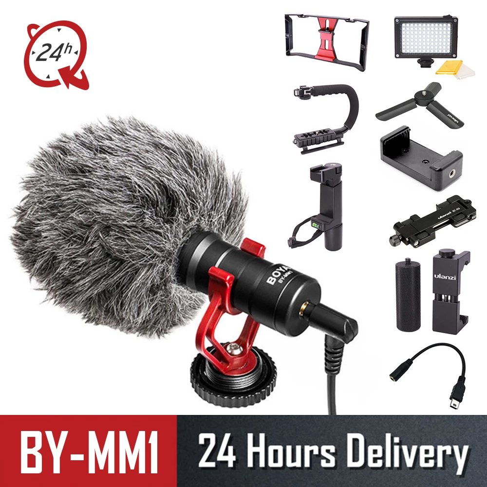 BOYA BY-MM1 компактный накамерный видео микрофон Youtube Vlogging Запись микрофон для IPhone Nikon Canon DSLR камеры видеокамеры