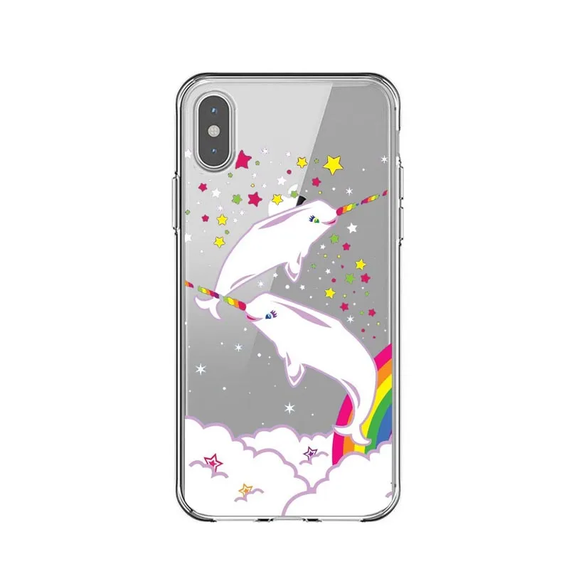 TPU Милая Морская жизнь Акула КИТ Narwhals Мягкая силиконовая задняя накладка из ТПУ чехол для телефона чехол для iPhone 5 5S SE 6 6splus 7 8 Plus X XR XS MAX - Цвет: TPU