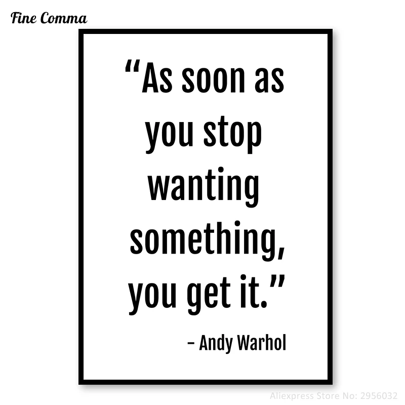 Рисунок на холсте с цитатами Энди Уорхола черно-белая Настенная картина плакат