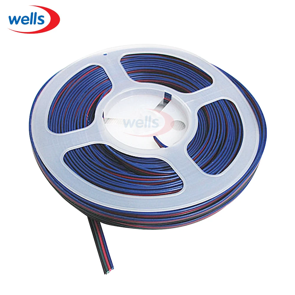 10 метровый 4 контактный удлинитель RGB + Черный проводной кабель для светодиодной