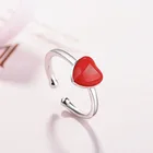 Милое милое кольцо с сердцем красного цвета для женщин и девушек, корейский стиль, простое кольцо для любви, женские аксессуары