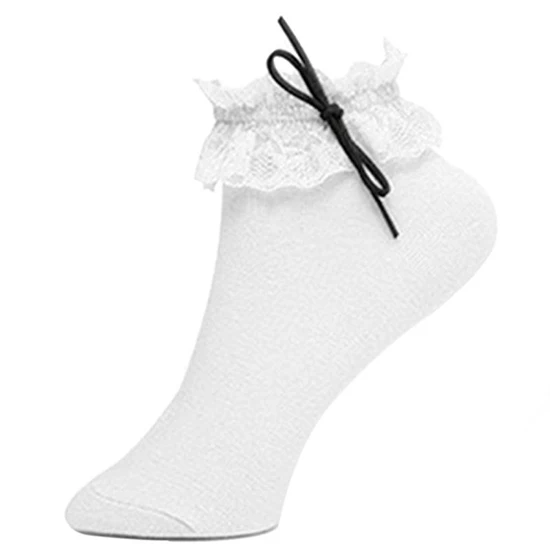 Лидер продаж красивые женские винтажные кружевные носки с рюшами и по щиколотку