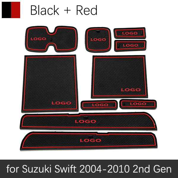 Red Swift 04-10 Противоскользящие резиновые ворота слот чашки коврик для Suzuki SX4 S-Cross Swift Ciaz Vitara S кросс-аксессуары стикер - Название цвета: Red Swift 04-10