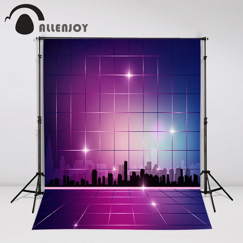 Allenjoy фоны для фото тонкий виниловый городской Фиолетовый Модный синий фон