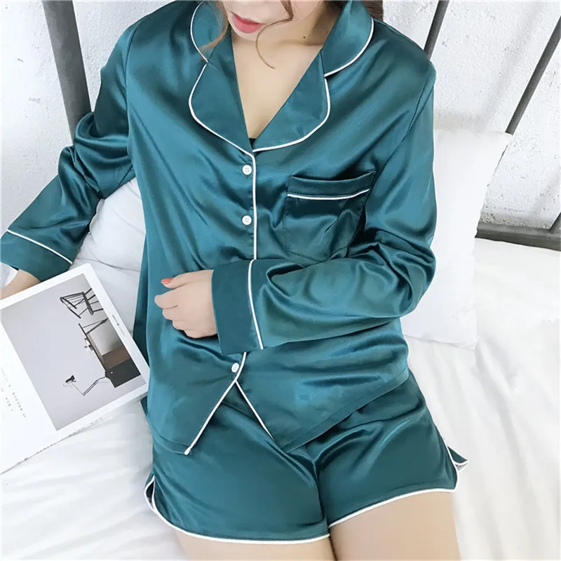 2018 Весна Новый стиль из двух частей пижамы супер удобная шелковистая Глянцевая