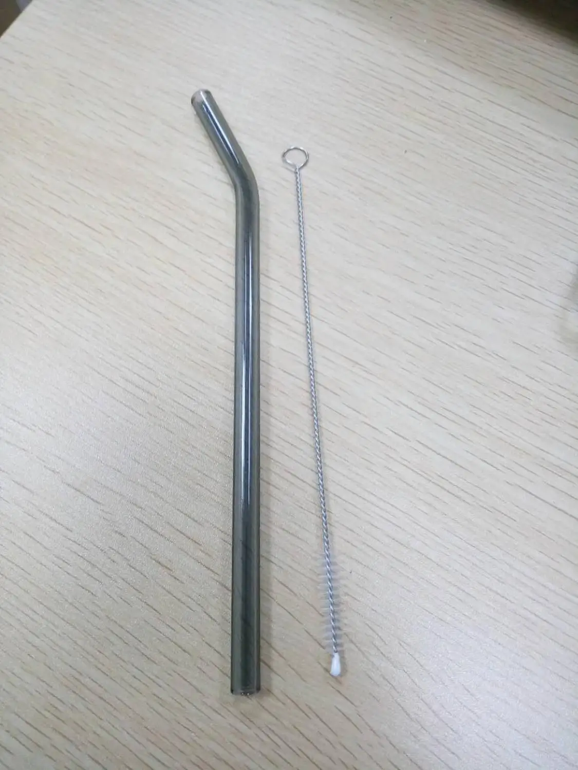 La107grey 1 шт. красочные прозрачные стеклянные соломинки смузи многоразовые Свадебные День рождения питьевой соломы для молочного коктейля замороженные напитки толстые соломинки - Цвет: La107grey