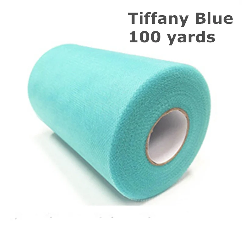 Tiffany Blue Белый, розовый тюль в рулоне 15 см* 100 ярдов, свадебное украшение, рулон ткани, катушка, тюль, платье-пачка, сделай сам, органза, Детские вечерние принадлежности для душа - Цвет: Tiffany Blue