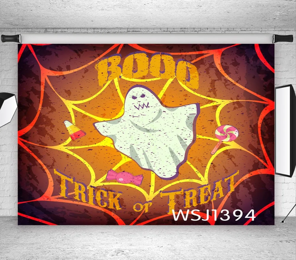 LB призрак на паутине Хэллоуин конфеты Дети полиэстер и винил фон для студийной