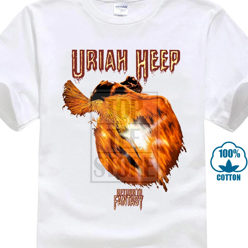 Белый Uriah Heep Return To Fantasy черная футболка Styx Nazareth жесткий рок темно фиолетовый - Цвет: Белый