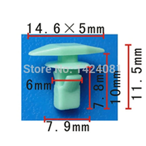 

500x Green Color for Honda for Odyssey Weatherstrip Fastener Rivet Retainer Clips 5x15x10mm 91568-SR2-003 91568SR2003