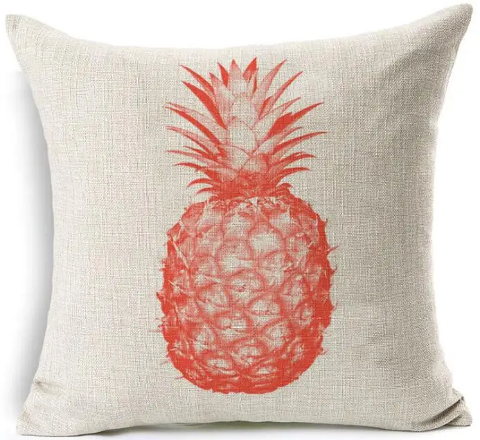 Pineapple Cushion Cover Ananas Printed Linen Pillow Home Decoration Car Sofa Decorative Pillowcase Almofadas 45x45cm | Дом и сад