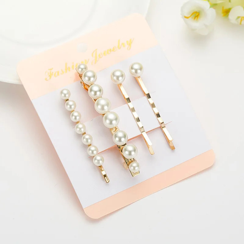 

Big Discount Sale s 4PCS/set Elegant Women Pearl Hair Clips Hairpins Korean Hair Barrettes Styling Tools Accessories
