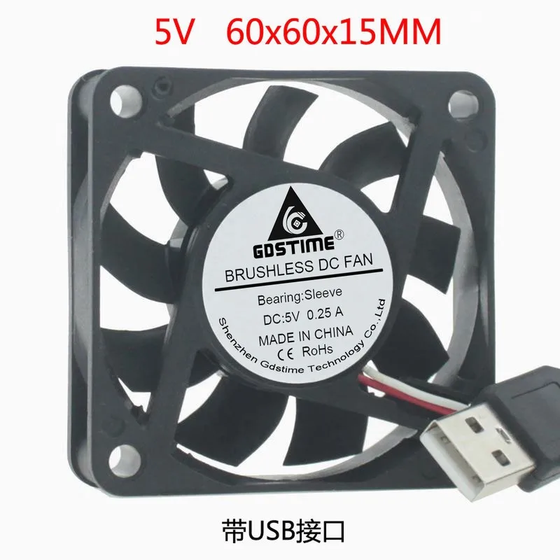 DC 5V 6CM cm 60MM 60x60x15 USB интерфейс охлаждающий вентилятор|Кулеры и системы охлаждения