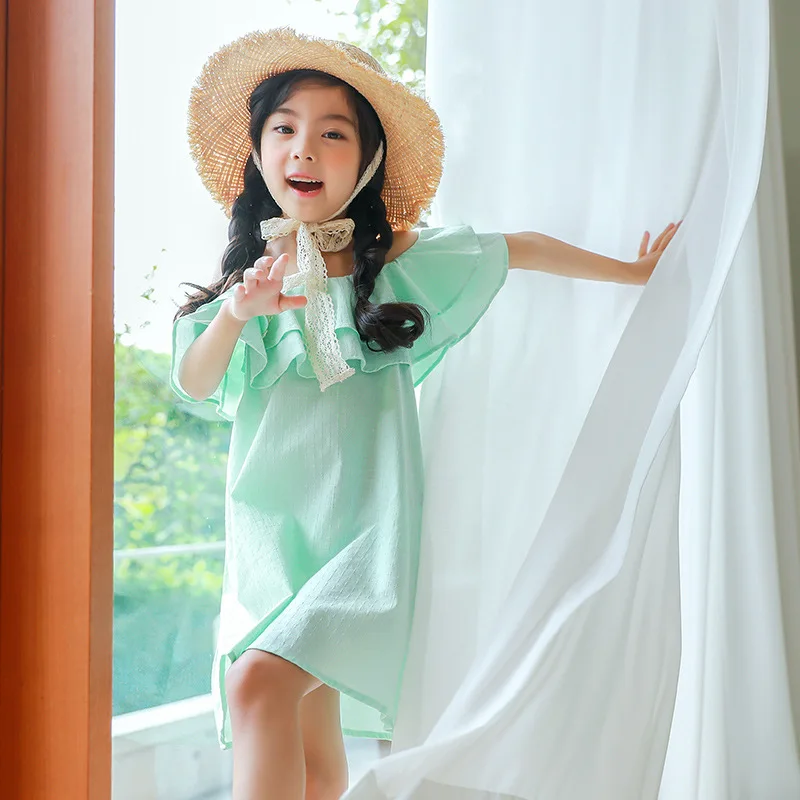 2018 Summer Dress Girl Evening Children Clothing Kids Shoulderless Princess Clothes 7 8 9 10 11 12 Year Costume | Детская одежда и