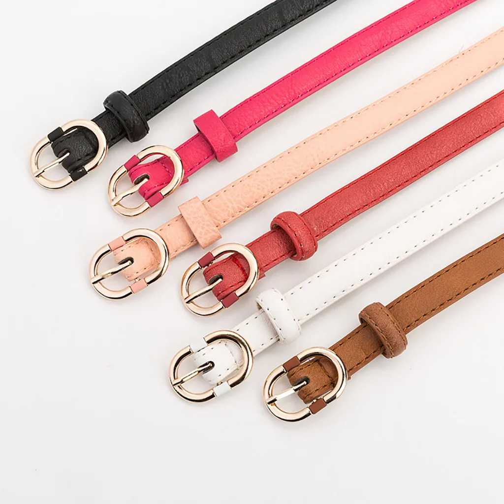 

New Arrival Women Fashion Belts Leather Girdle Metal Buckle Pure Color Waistband Belt 03*