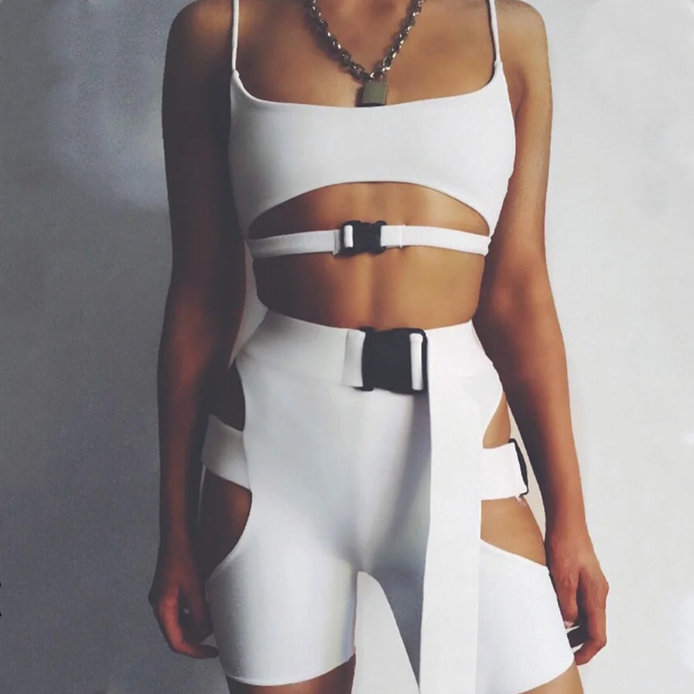 Женский комплект с вырезами летняя повседневная одежда шорты для бега