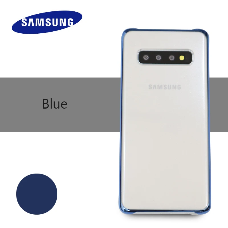 Blue samsung S10 чехол Прозрачный чехол для Galaxy s10 S10 плюс S10+ S10E Crystal Clear покрытие жесткий защитный чехол для ПК Капа - Цвет: Blue