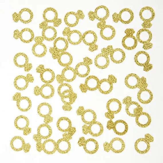 GOLD 2 сумки Лучшие украшения для вечеринок Блестящий Золотой Алмазный диск кольцо Конфетти украшения для свадебного стола невесты - Цвет: GOLD
