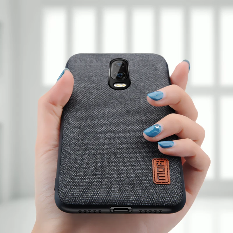 Чехол для oneplus 6t чехол MOFI One Plus 6T тканевый задней панели 1 + с мягкими силиконовыми