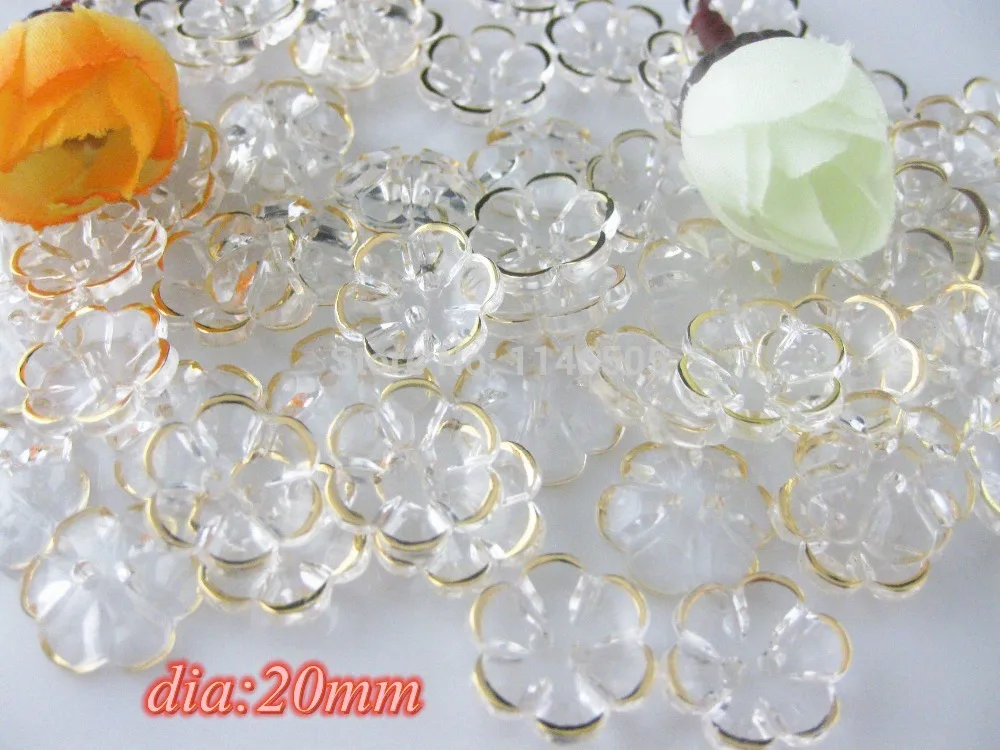 100 шт./лот Смешанные Позолоченные 20 мм акриловые швейные пуговицы с 2 отверстиями