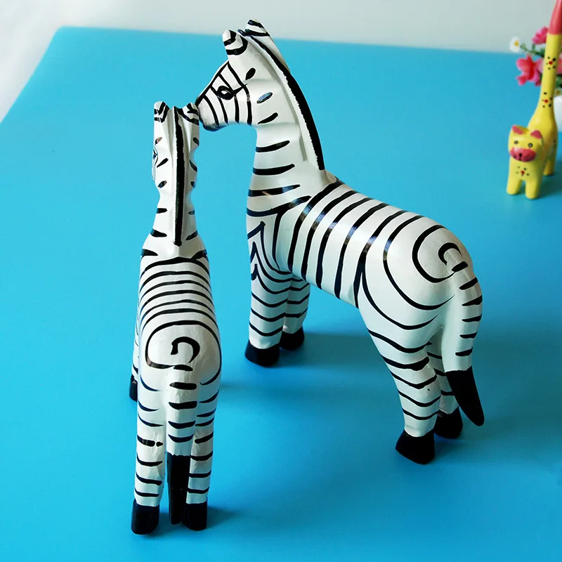 2 шт./компл. совершенно новая деревянная фигурка зебры для домашнего декора