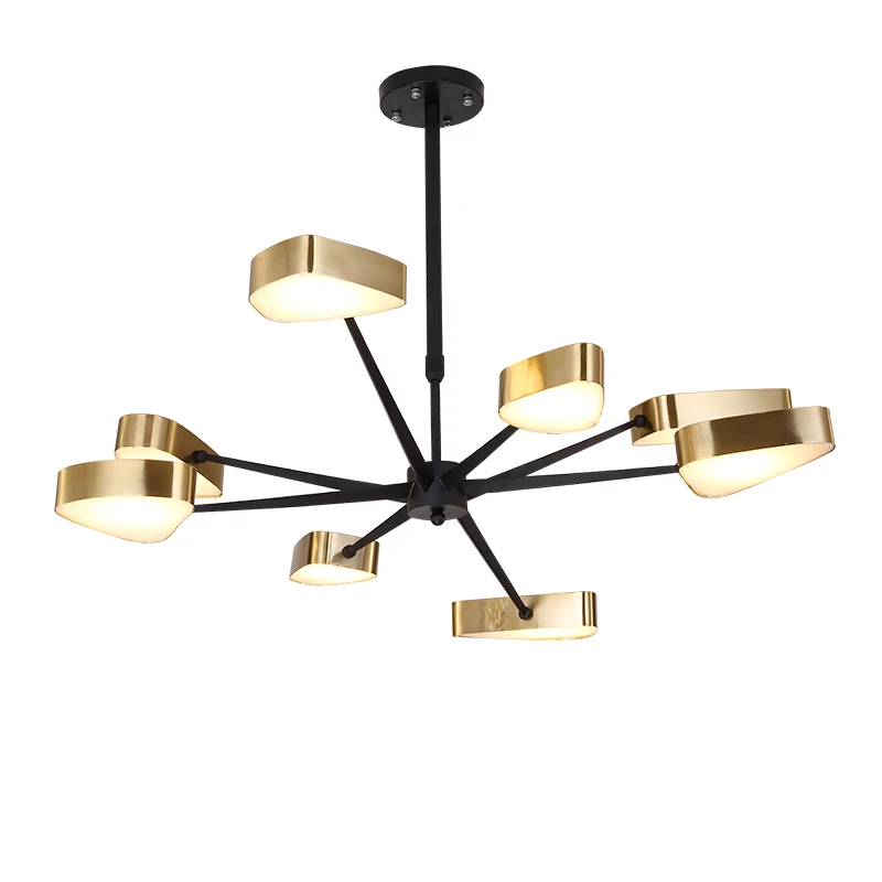 

European Design 6/8 Heads 220v warm white 3000K LED Bronze Color Pendant Light Lamp Retro Black arm suspension lamp luminaire