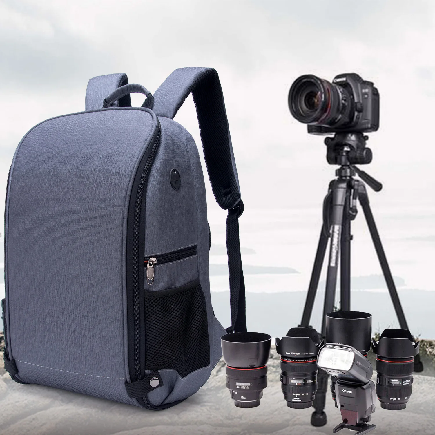 Водонепроницаемый рюкзак DSLR для камеры складной с защитой от кражи и большой
