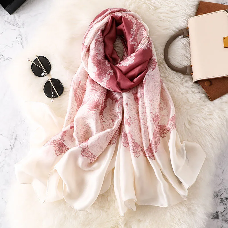 2019 Luxury Scarf Women Plaid Print Silk Shawl and Wrap Echarpe Summer Scarves For Ladies New Bandana Muslim Hijab |