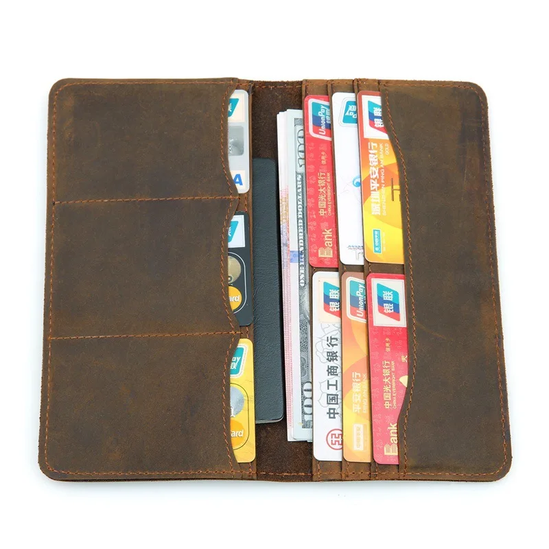 Long Simple Purse Men Wallet Business Men s Genuine Leather Wallets