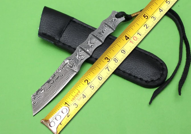 Коллекция маленький охотничий нож Дамасские фиксированные ножи спасательный