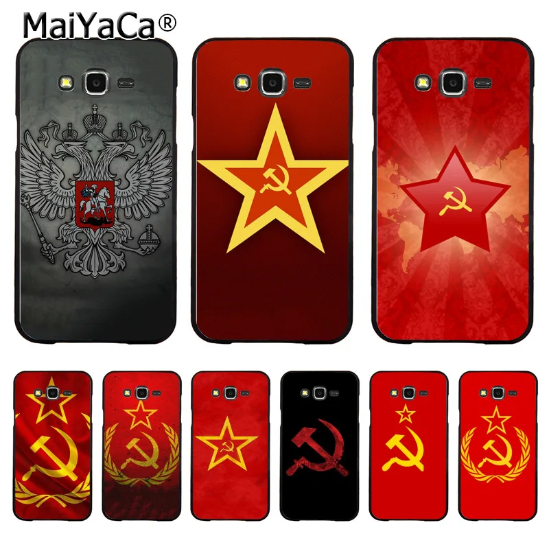 Черный силиконовый мягкий ТПУ чехол MaiYaCa с Советской эмблемой СССР для телефона